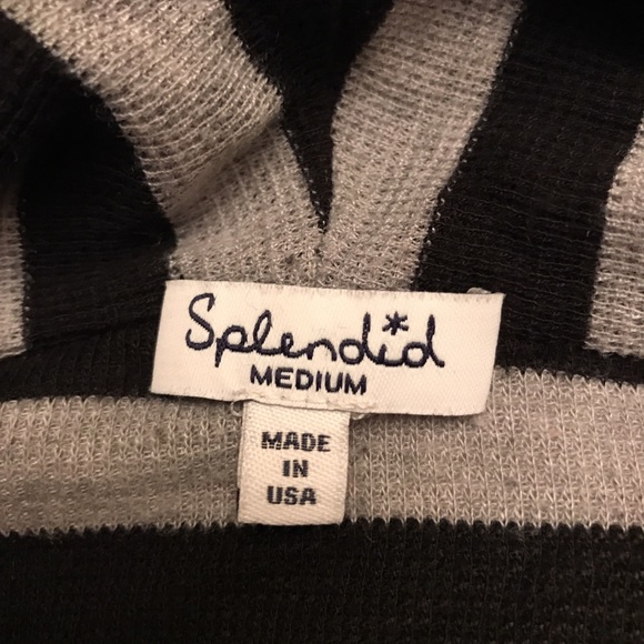 SPLENDID Striped Thermal Cowl Neck Top - Picture 7 of 7